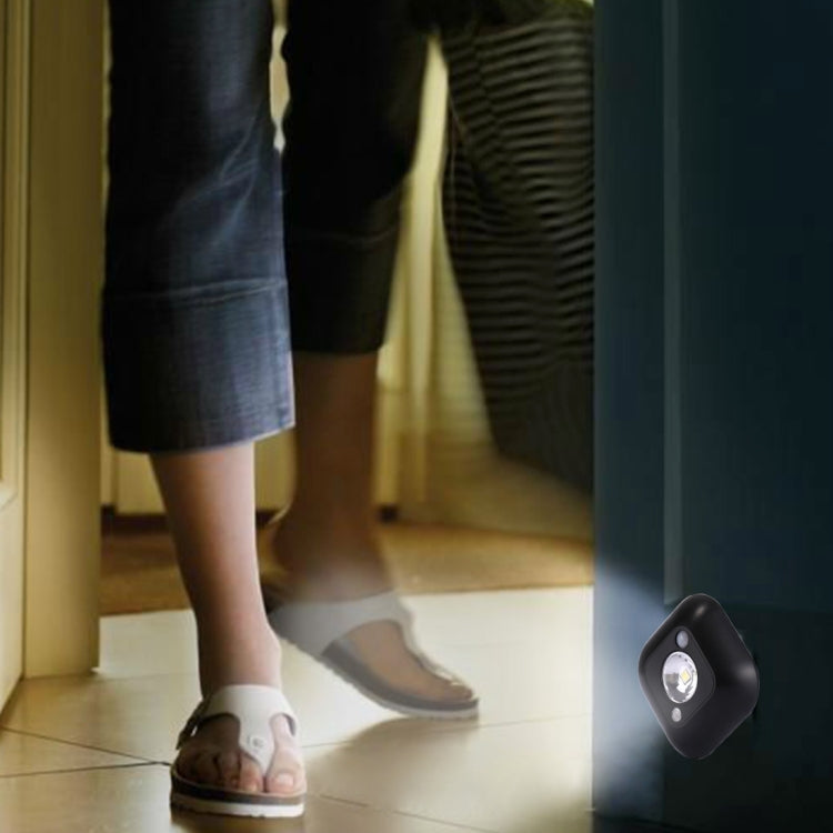 White Light Mini Human Body Motion Induction Ceiling Night Light , Porch Wall Lamps for Cabinets / Bedroom / Bathroom / Living Room, Sensor Distance: 2-3m(Black) - Sensor LED Lights by PMC TechLife | Online Shopping South Africa | PMC TechLife | Buy Now Pay Later Mobicred