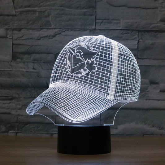 Baseball Cap Shape 3D Colorful LED Vision Light Table Lamp, 16 Colors Remote Control Version - Novelty Lighting by PMC Jewellery | Online Shopping South Africa | PMC Jewellery | Buy Now Pay Later Mobicred