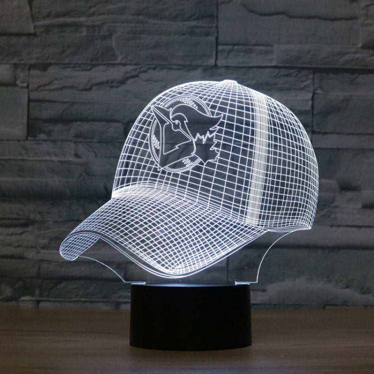 Baseball Cap Shape 3D Colorful LED Vision Light Table Lamp, USB Touch Version - Novelty Lighting by PMC TechLife | Online Shopping South Africa | PMC TechLife | Buy Now Pay Later Mobicred