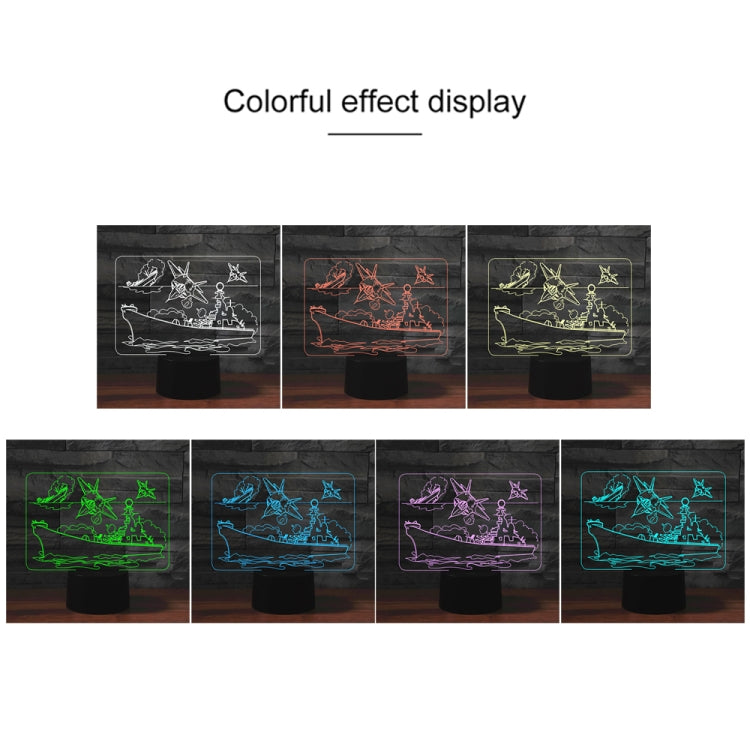 Airplane Group Shape 3D Colorful LED Vision Light Table Lamp, Charging Touch Version - Novelty Lighting by PMC TechLife | Online Shopping South Africa | PMC TechLife | Buy Now Pay Later Mobicred