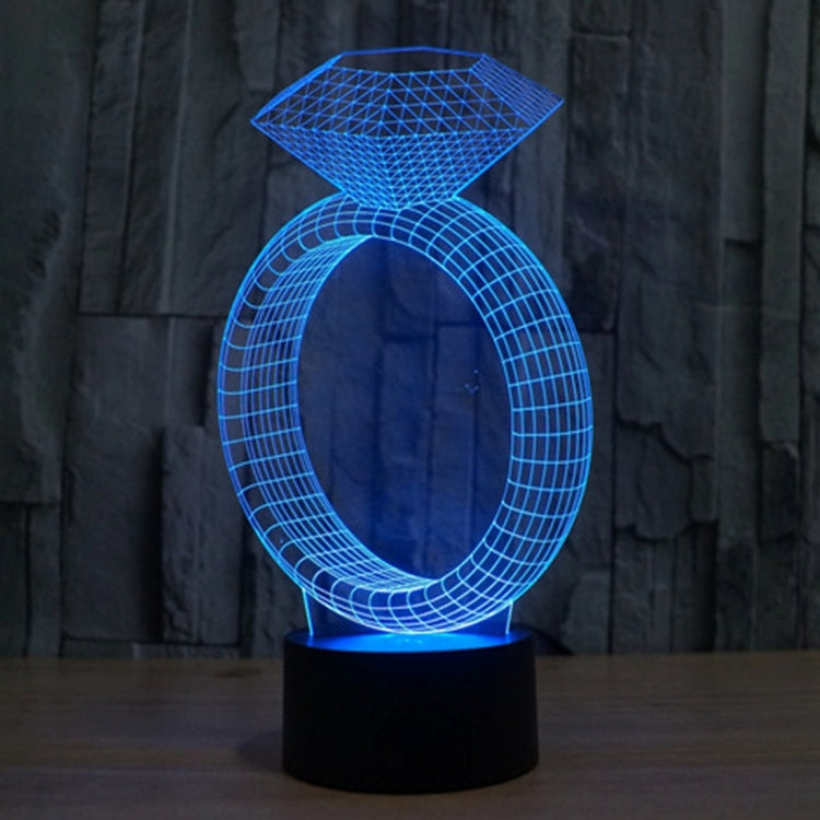 Diamond Ring Style 3D Touch Switch Control LED Light , 7 Color Discoloration Creative Visual Stereo Lamp Desk Lamp Night Light - Novelty Lighting by PMC TechLife | Online Shopping South Africa | PMC TechLife | Buy Now Pay Later Mobicred