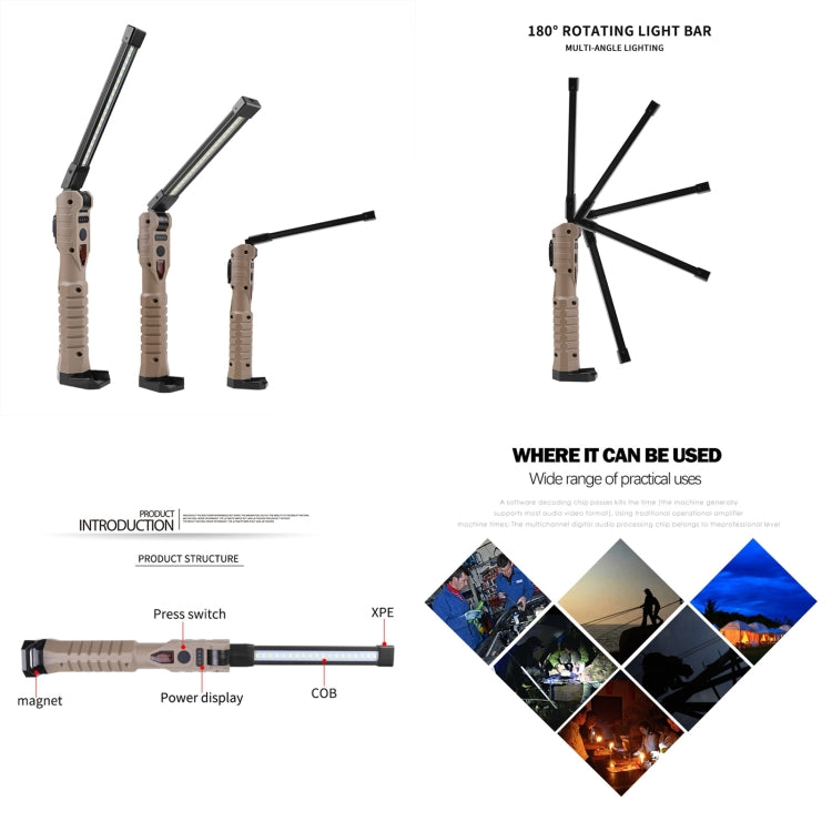 FA-WK06 Multifunctional Rechargeable Folding Work Emergency Light with Power Bank Function - Camping Lighting by PMc TechLife | Online Shopping South Africa | PMc TechLife | Buy Now Pay Later Mobicred