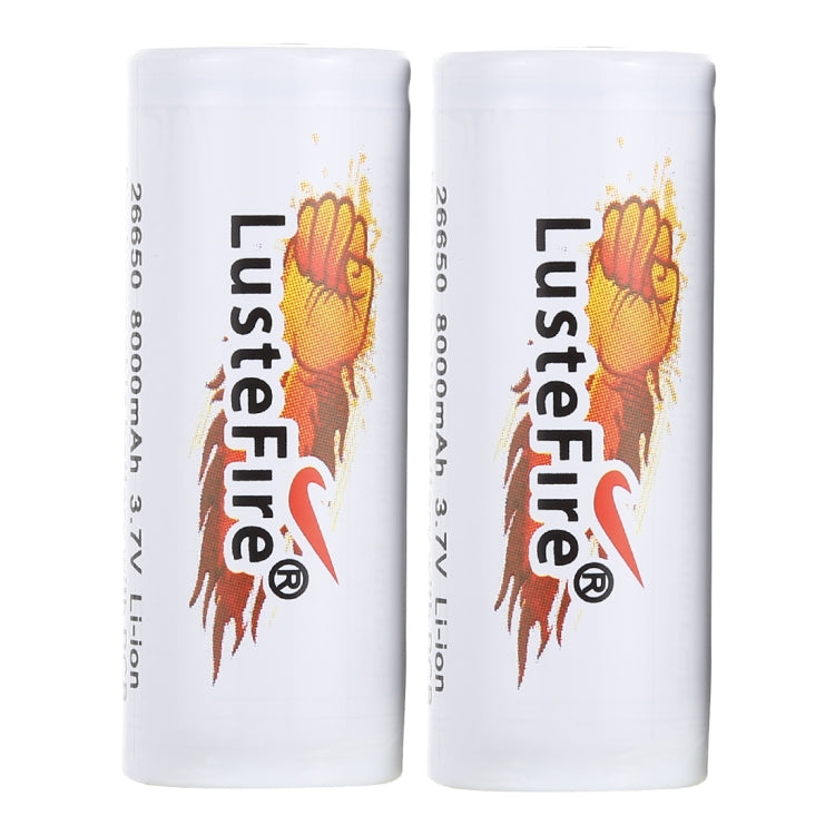 LusteFire 2 PCS 8000mAh 3.7V 26650 Lithium Rechargeable Battery with PCB - Li-ion Batteries by PMC Jewellery | Online Shopping South Africa | PMC Jewellery | Buy Now Pay Later Mobicred