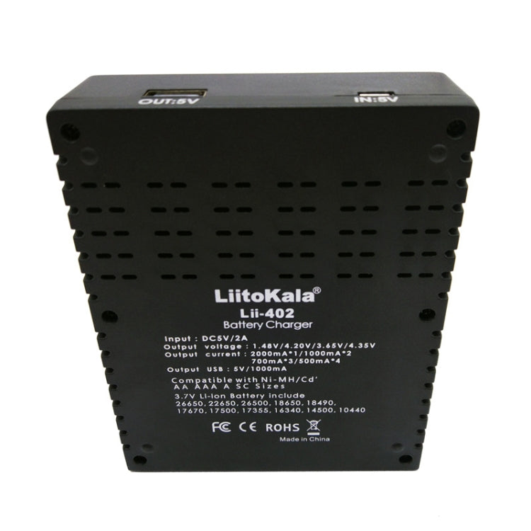 LiitoKala lii-402 4 In 1 Lithium Battery Charger for Li-ion IMR 18650, 18490, 18350, 17670, 17500, 16340(RCR123), 14500, 10440 - Charger & Converter by PMC Jewellery | Online Shopping South Africa | PMC Jewellery | Buy Now Pay Later Mobicred