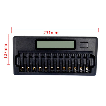 100-240V 12 Slot Battery Charger for AA / AAA / NI-MH / NI-CD Battery, with LCD Display, US Plug - Charger & Converter by PMC Jewellery | Online Shopping South Africa | PMC Jewellery | Buy Now Pay Later Mobicred