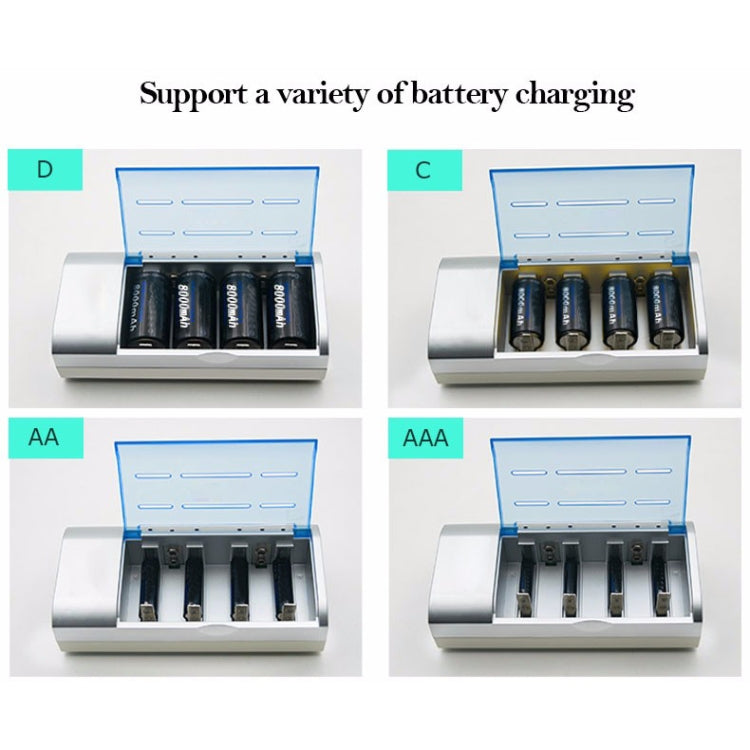 AC 100-240V 4 Slot Battery Charger for AA & AAA & C / D Size Battery, US Plug - Charger & Converter by PMC Jewellery | Online Shopping South Africa | PMC Jewellery | Buy Now Pay Later Mobicred