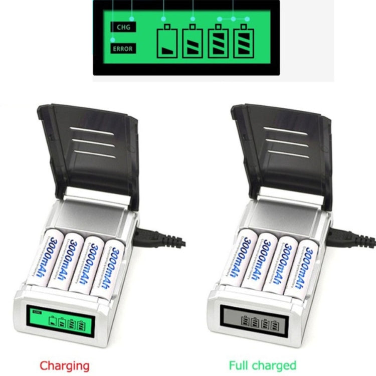 AC 100-240V 4 Slot Battery Charger for AA & AAA Battery, with LCD Display, US Plug - Charger & Converter by PMC Jewellery | Online Shopping South Africa | PMC Jewellery | Buy Now Pay Later Mobicred