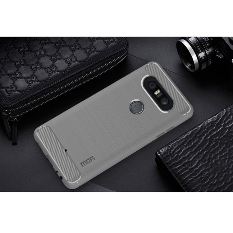 MOFI Brushed Texture Carbon Fiber TPU Case for LG Q8(Grey) - LG by MOFI | Online Shopping South Africa | PMC Jewellery | Buy Now Pay Later Mobicred