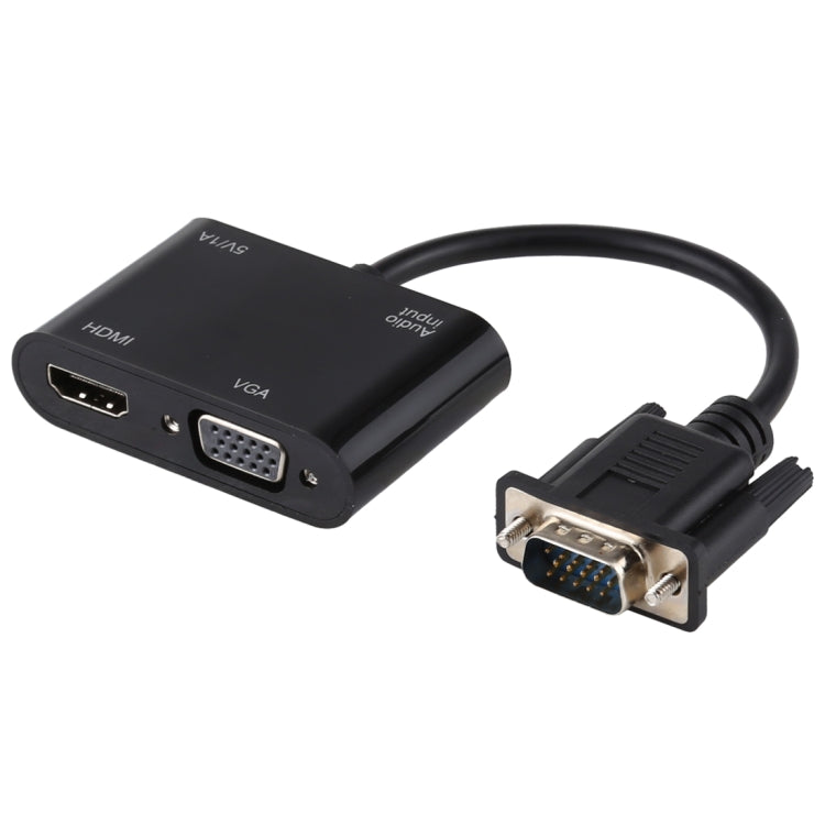 2 in 1 VGA to HDMI + VGA 15 Pin HDTV Adapter Converter with Audio - Adapter by PMC Jewellery | Online Shopping South Africa | PMC Jewellery | Buy Now Pay Later Mobicred