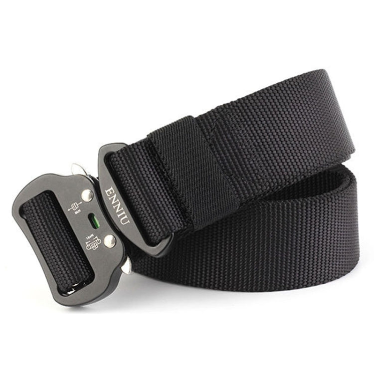 ENNIU 3.8cm Wide Aviation Aluminum Buckle Nylon Belt Adjustable Multifunction Training Belts (Black) - Belts by PMC Jewellery | Online Shopping South Africa | PMC Jewellery | Buy Now Pay Later Mobicred