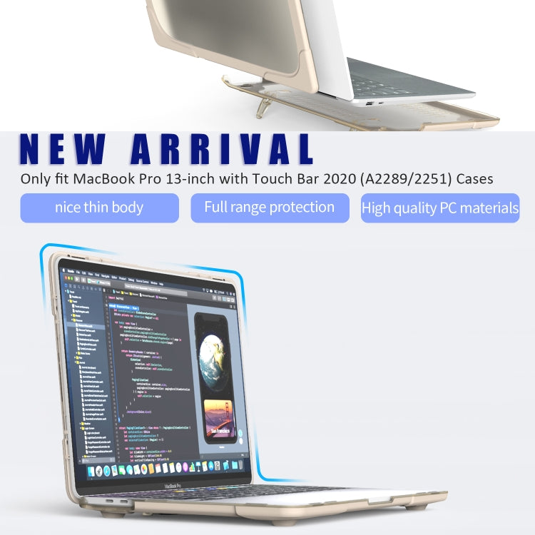 For MacBook Pro 13 inch 2022 & A2289 / A2251 / A2338 2020 PC + TPU Two Colors Laptop Protective Case(Gold) - MacBook Pro Cases by PMC Jewellery | Online Shopping South Africa | PMC Jewellery | Buy Now Pay Later Mobicred