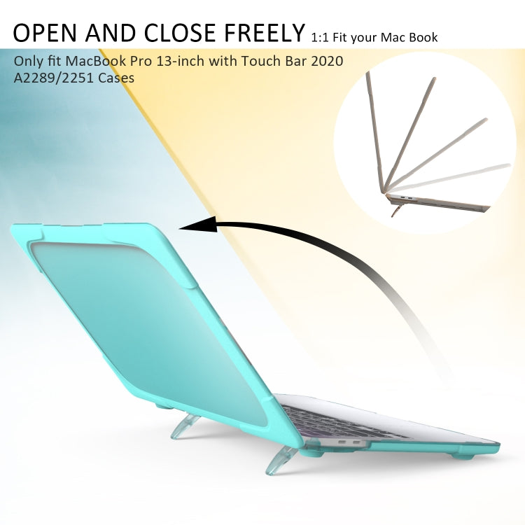 For MacBook Pro 13 inch 2022 & A2289 / A2251 / A2338 2020 PC + TPU Two Colors Laptop Protective Case(Mint Green) - MacBook Pro Cases by PMC Jewellery | Online Shopping South Africa | PMC Jewellery | Buy Now Pay Later Mobicred