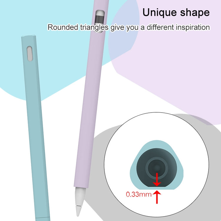 LOVE MEI For Apple Pencil 2 Triangle Shape Stylus Pen Silicone Protective Case Cover(Purple) - Pencil Accessories by LOVE MEI | Online Shopping South Africa | PMC TechLife | Buy Now Pay Later Mobicred