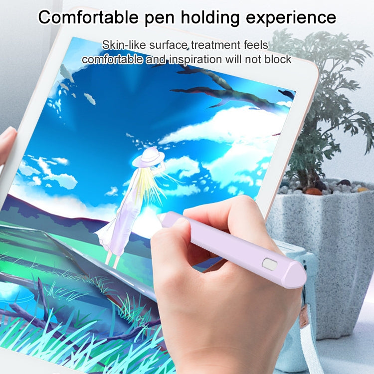 LOVE MEI For Apple Pencil 1 Triangle Shape Stylus Pen Silicone Protective Case Cover (Purple) - Pencil Accessories by LOVE MEI | Online Shopping South Africa | PMC Jewellery