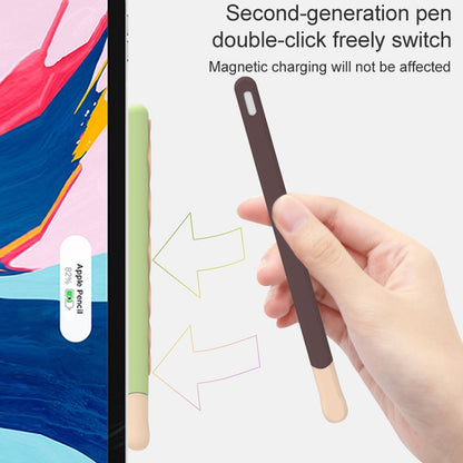 LOVE MEI For Apple Pencil 2 Stripe Design Stylus Pen Silicone Protective Case Cover (Black) - Pencil Accessories by LOVE MEI | Online Shopping South Africa | PMC Jewellery