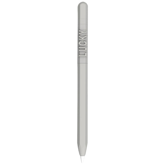 LOVE MEI For Apple Pencil 1 Number Letter Design Stylus Pen Silicone Protective Case Cover(Grey) - Pencil Accessories by LOVE MEI | Online Shopping South Africa | PMC Jewellery