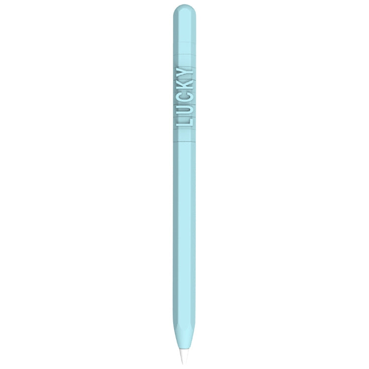 LOVE MEI For Apple Pencil 1 Number Letter Design Stylus Pen Silicone Protective Case Cover(Blue) - Pencil Accessories by LOVE MEI | Online Shopping South Africa | PMC Jewellery