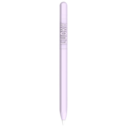 LOVE MEI For Apple Pencil 2 Number Letter Design Stylus Pen Silicone Protective Case Cover (Purple) - Pencil Accessories by LOVE MEI | Online Shopping South Africa | PMC Jewellery