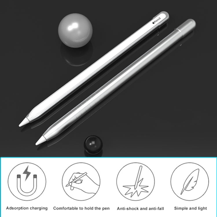 Metal Matte Non-slip Stylus Pen Protective Case for Apple Pencil 1 (Grey) - Pencil Accessories by PMC Jewellery | Online Shopping South Africa | PMC Jewellery | Buy Now Pay Later Mobicred