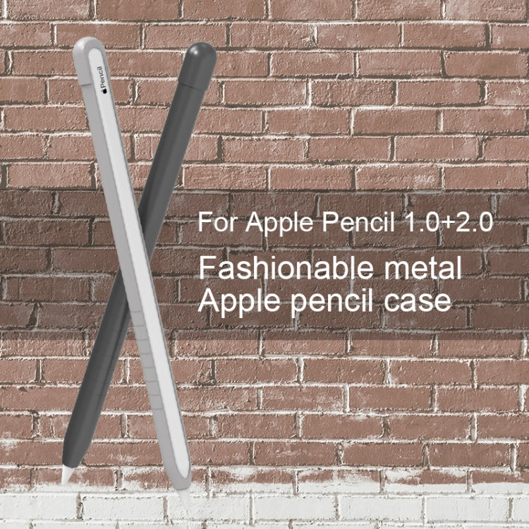 Metal Matte Non-slip Stylus Pen Protective Case for Apple Pencil 1 (Grey) - Pencil Accessories by PMC Jewellery | Online Shopping South Africa | PMC Jewellery | Buy Now Pay Later Mobicred
