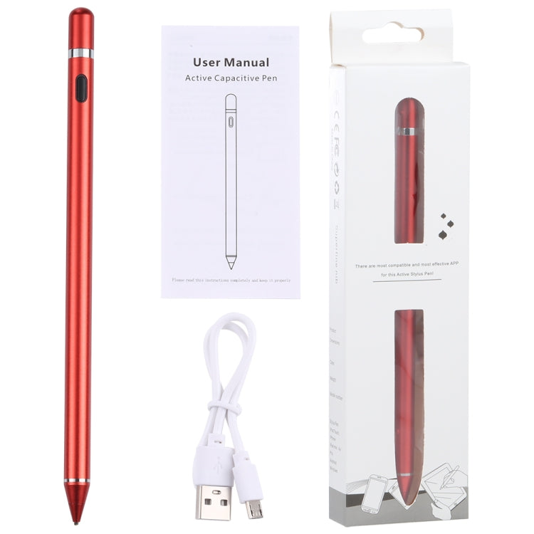 Universal Active Capacitive Stylus Pen(Red) - Stylus Pen by PMC TechLife | Online Shopping South Africa | PMC TechLife | Buy Now Pay Later Mobicred