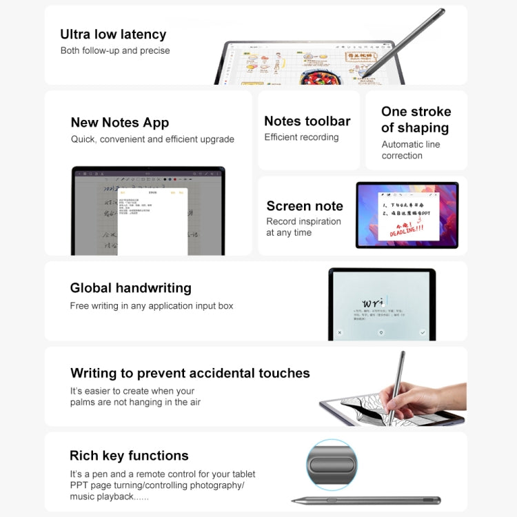 Original Lenovo Capacitive Stylus Pen for LEGION Y700 2023 / XiaoXin Learning Tablet / Pad 2024 - free shipping - PMC TechLife - Order now!