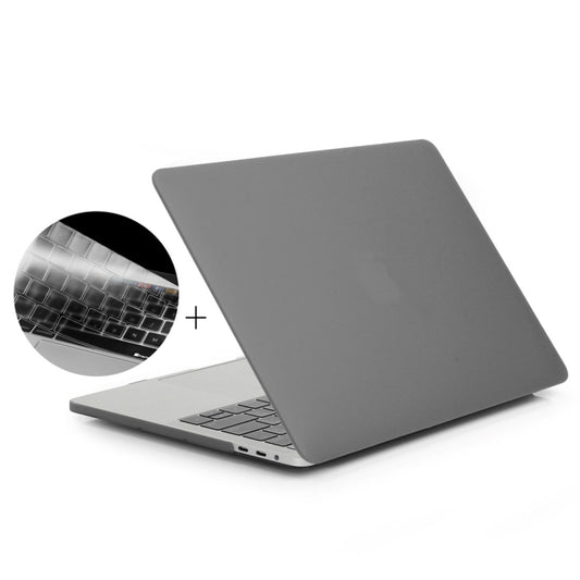 ENKAY Hat-Prince 2 in 1 Frosted Hard Shell Plastic Protective Case + Europe Version Ultra-thin TPU Keyboard Protector Cover for 2016 MacBook Pro 13.3 Inch without Touch Bar (A1708) (Grey) - MacBook Pro Cases by ENKAY | Online Shopping South Africa | PMC Jewellery | Buy Now Pay Later Mobicred