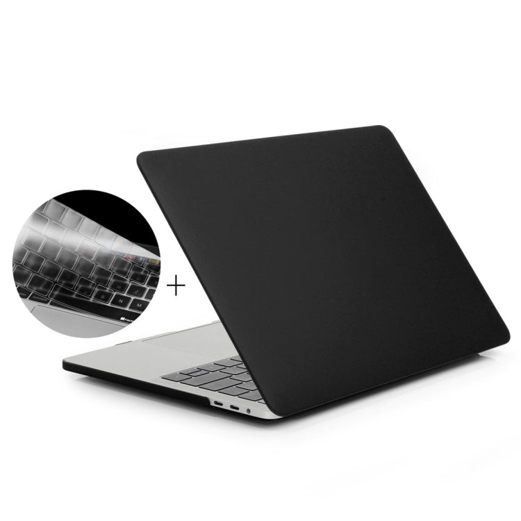 ENKAY Hat-Prince 2 in 1 Frosted Hard Shell Plastic Protective Case + Europe Version Ultra-thin TPU Keyboard Protector Cover for 2016 MacBook Pro 15.4 Inch with Touch Bar (A1707) (Black) - MacBook Pro Cases by ENKAY | Online Shopping South Africa | PMC Jewellery | Buy Now Pay Later Mobicred