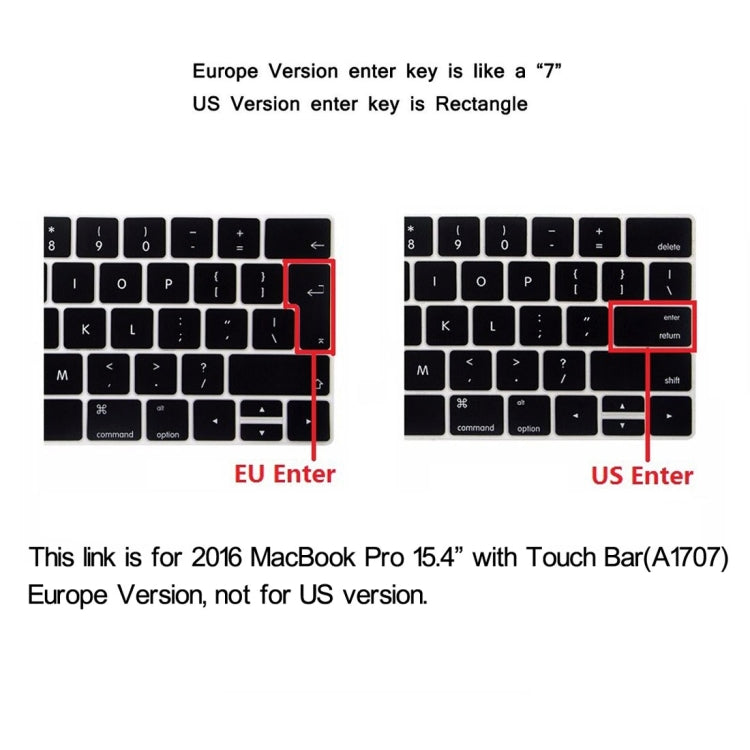 ENKAY Hat-Prince 2 in 1 Crystal Hard Shell Plastic Protective Case + Europe Version Ultra-thin TPU Keyboard Protector Cover for 2016 MacBook Pro 15.4 Inch with Touch Bar (A1707) (Transparent) - MacBook Pro Cases by ENKAY | Online Shopping South Africa | PMC Jewellery | Buy Now Pay Later Mobicred