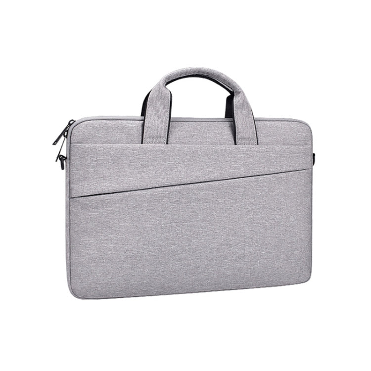 ST03S 14.1 inch Double Side Pockets Wearable Oxford Cloth Soft Handle Portable Laptop Tablet Bag(Grey) - 14.1 inch by PMC Jewellery | Online Shopping South Africa | PMC Jewellery | Buy Now Pay Later Mobicred