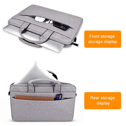 ST03S 14.1 inch Double Side Pockets Wearable Oxford Cloth Soft Handle Portable Laptop Tablet Bag(Grey) - 14.1 inch by PMC Jewellery | Online Shopping South Africa | PMC Jewellery | Buy Now Pay Later Mobicred