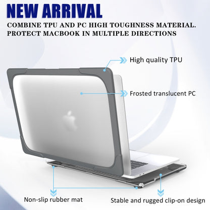 For MacBook Pro 16 inch A2141 (2019) PC + TPU Two Colors Laptop Protective Case(Grey) - MacBook Pro Cases by PMC Jewellery | Online Shopping South Africa | PMC Jewellery | Buy Now Pay Later Mobicred