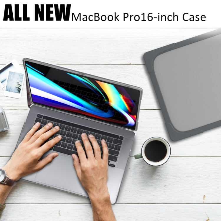 For MacBook Pro 16 inch A2141 (2019) PC + TPU Two Colors Laptop Protective Case(Grey) - MacBook Pro Cases by PMC Jewellery | Online Shopping South Africa | PMC Jewellery | Buy Now Pay Later Mobicred