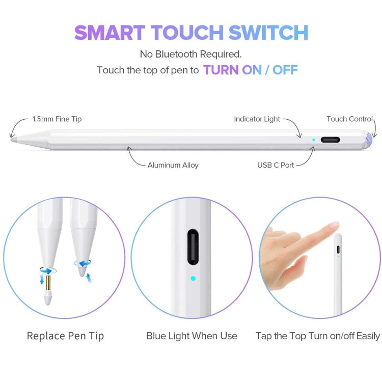 YP0016 Anti-mistouch Magnetic Capacitive Stylus Pen for iPad (White) - Stylus Pen by PMC TechLife | Online Shopping South Africa | PMC TechLife | Buy Now Pay Later Mobicred