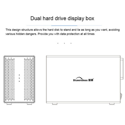 Blueendless USB-B Interface 3.5 inch 2 Bay RAID Combination Array HDD External Enclosure (AU Plug) - HDD Enclosure by Blueendless | Online Shopping South Africa | PMC Jewellery | Buy Now Pay Later Mobicred