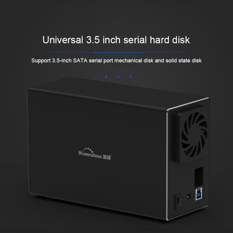 Blueendless Type-C / USB-C Interface 3.5 inch 2 Bay RAID Combination Array HDD External Enclosure (EU Plug) - HDD Enclosure by Blueendless | Online Shopping South Africa | PMC Jewellery | Buy Now Pay Later Mobicred