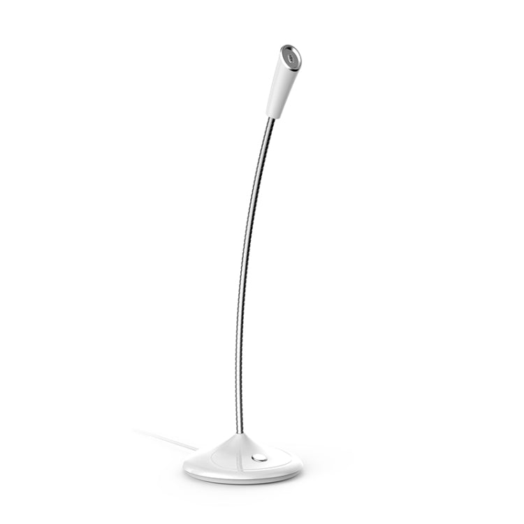 BK Desktop Gooseneck Adjustable USB Wired Audio Microphone, Built-in Sound Card, Compatible with PC / Mac for Live Broadcast, Show, KTV, etc.(White) - Microphone by PMC Jewellery | Online Shopping South Africa | PMC Jewellery | Buy Now Pay Later Mobicred