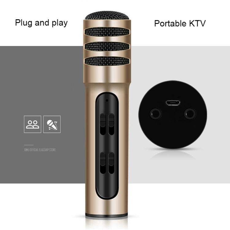 BGN-C7 Condenser Microphone Dual Mobile Phone Karaoke Live Singing Microphone Built-in Sound Card(Gold) - Microphone by PMC Jewellery | Online Shopping South Africa | PMC Jewellery | Buy Now Pay Later Mobicred