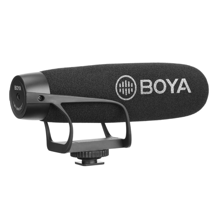 BOYA BY-BM2021 Shotgun Super-Cardioid Condenser Broadcast Microphone with Windshield for Canon / Nikon / Sony DSLR Cameras, Smartphones (Black) - Camera Microphone by BOYA | Online Shopping South Africa | PMC Jewellery | Buy Now Pay Later Mobicred