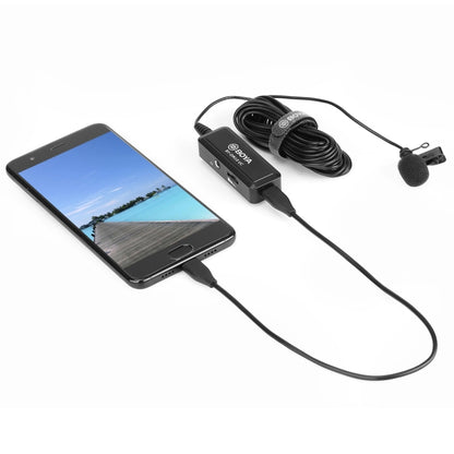 BOYA BY-DM10 UC USB-C / Type-C Plug Broadcast Lavalier Microphone with Windscreen, Cable Length: 6m (Black) - Camera Microphone by BOYA | Online Shopping South Africa | PMC Jewellery | Buy Now Pay Later Mobicred