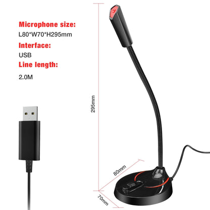 HXSJ F12 360 Degrees Bendable Drive-free USB Computer Microphone, Cable Length: 2.2m - Microphone by HXSJ | Online Shopping South Africa | PMC Jewellery | Buy Now Pay Later Mobicred