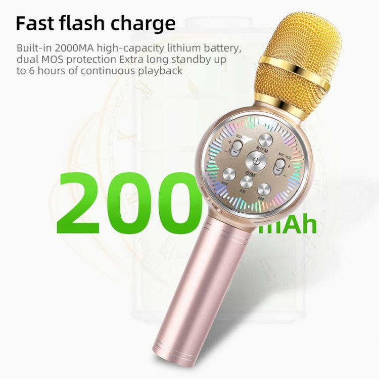 K2 Bluetooth 5.0 Karaoke Live Colorful Lights Wireless Bluetooth Microphone (Rose Gold) - free shipping - PMC Jewellery - Order now!