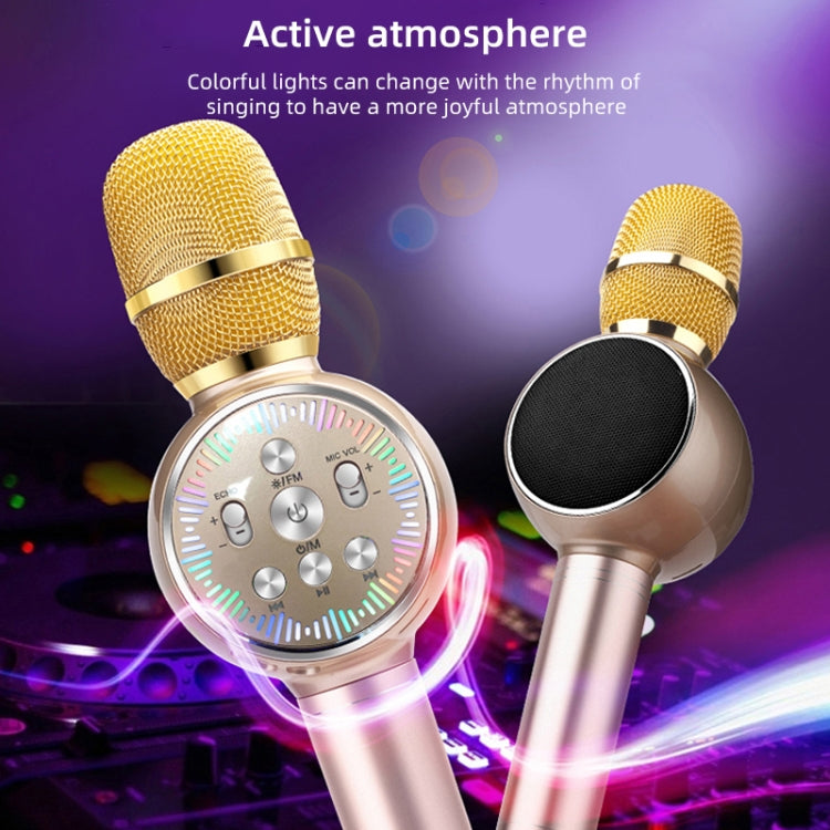 K2 Bluetooth 5.0 Karaoke Live Colorful Lights Wireless Bluetooth Microphone (Rose Gold) - free shipping - PMC Jewellery - Order now!