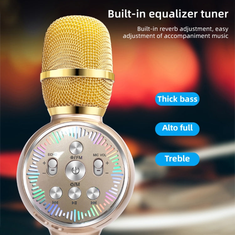 K2 Bluetooth 5.0 Karaoke Live Colorful Lights Wireless Bluetooth Microphone (Grey) - Microphone by PMC Jewellery | Online Shopping South Africa | PMC Jewellery | Buy Now Pay Later Mobicred