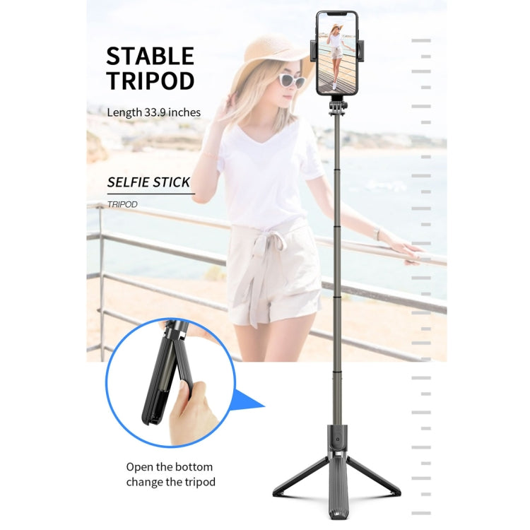 L08 Adjustable Gimbal Stabilize Bluetooth Self-timer Pole Tripod Selfie Stick (Black) - Selfie Sticks by PMC Jewellery | Online Shopping South Africa | PMC Jewellery | Buy Now Pay Later Mobicred