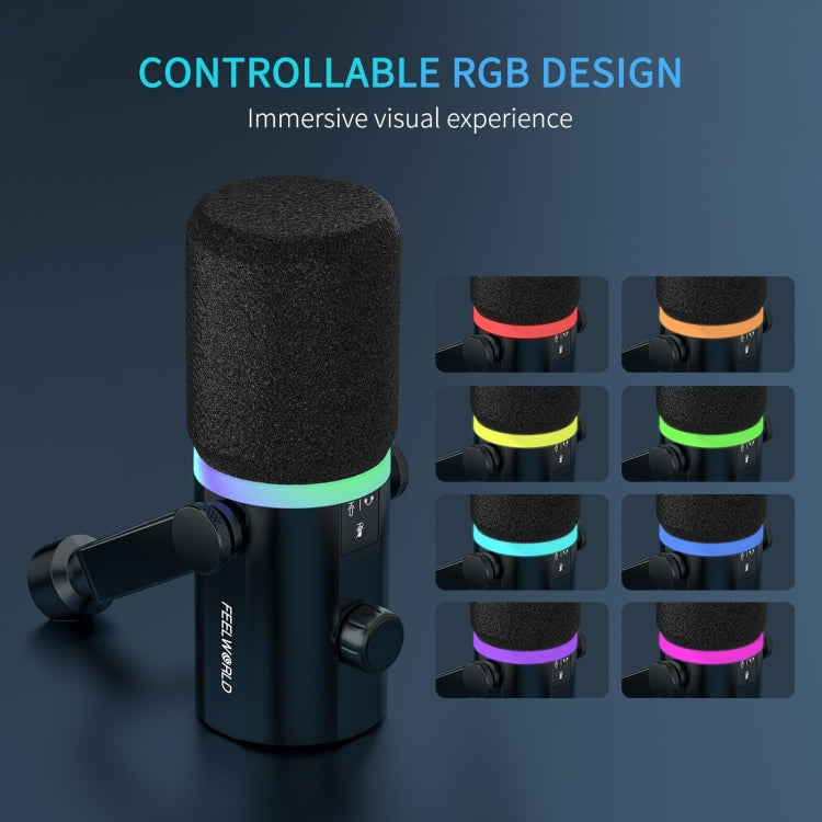 FEELWORLD PM1 XLR/USB Dynamic Microphone for Podcasting Recording Gaming Live Streaming (Black) - Microphone by FEELWORLD | Online Shopping South Africa | PMC TechLife | Buy Now Pay Later Mobicred