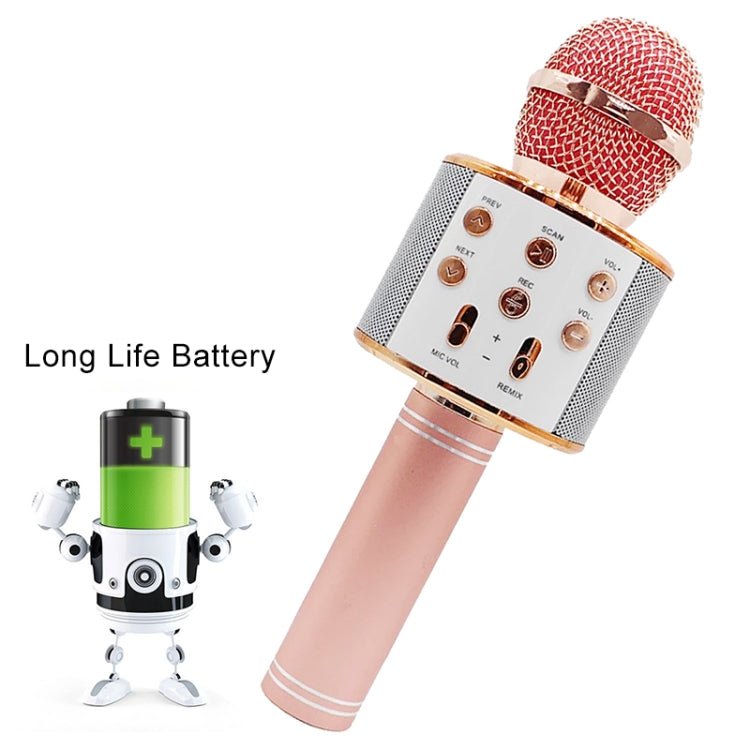 WS-858 Metal High Sound Quality Handheld KTV Karaoke Recording Bluetooth Wireless Microphone, for Notebook, PC, Speaker, Headphone, iPad, iPhone, Galaxy, Huawei, Xiaomi, LG, HTC and Other Smart Phones(Gold) - Microphone by PMC Jewellery | Online Shopping South Africa | PMC Jewellery | Buy Now Pay Later Mobicred