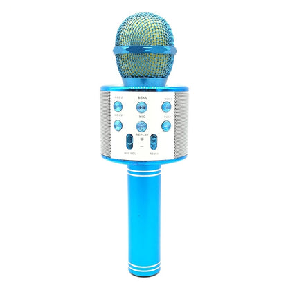 WS-858 Metal High Sound Quality Handheld KTV Karaoke Recording Bluetooth Wireless Microphone, for Notebook, PC, Speaker, Headphone, iPad, iPhone, Galaxy, Huawei, Xiaomi, LG, HTC and Other Smart Phones(Blue) - Microphone by PMC Jewellery | Online Shopping South Africa | PMC Jewellery | Buy Now Pay Later Mobicred