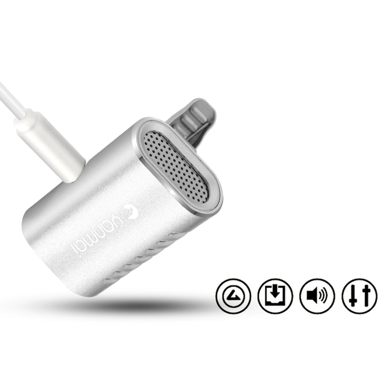 Yanmai R977 Recording Clip-on Lapel Mic Lavalier Omni-directional Double Condenser Microphone, Compatible with PC/iPad/Android and others, for Live Broadcast, Show, KTV, etc (Silver) - Microphone by Yanmai | Online Shopping South Africa | PMC Jewellery | Buy Now Pay Later Mobicred