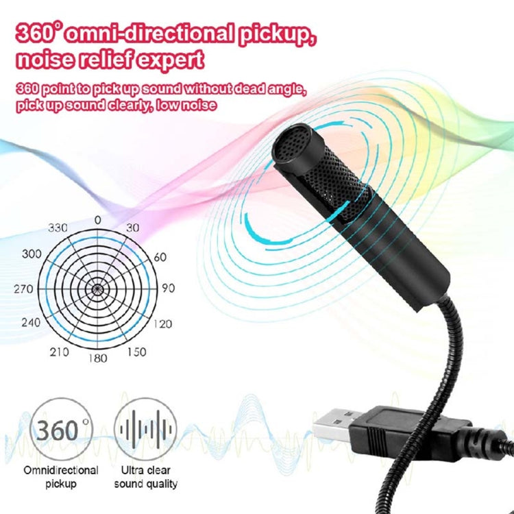 Yanmai SF-558 Mini Professional USB Studio Stereo Condenser Recording Microphone, Cable Length: 15cm (Black) - Microphone by Yanmai | Online Shopping South Africa | PMC Jewellery | Buy Now Pay Later Mobicred